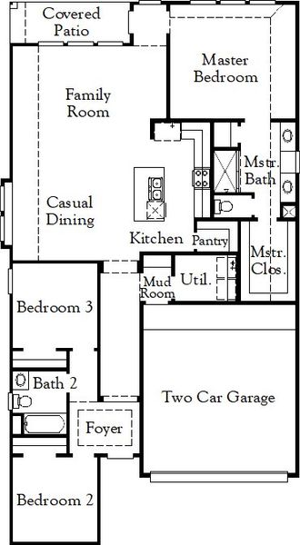 2D floor plan layout for the Kendalia - 50 by Coventry Homes in Hulen Trails, Fort Worth, TX (Image 3). 2D floor plan layout for the Kendalia - 50 by Coventry Homes in Hulen Trails, Fort Worth, TX (Image 3).