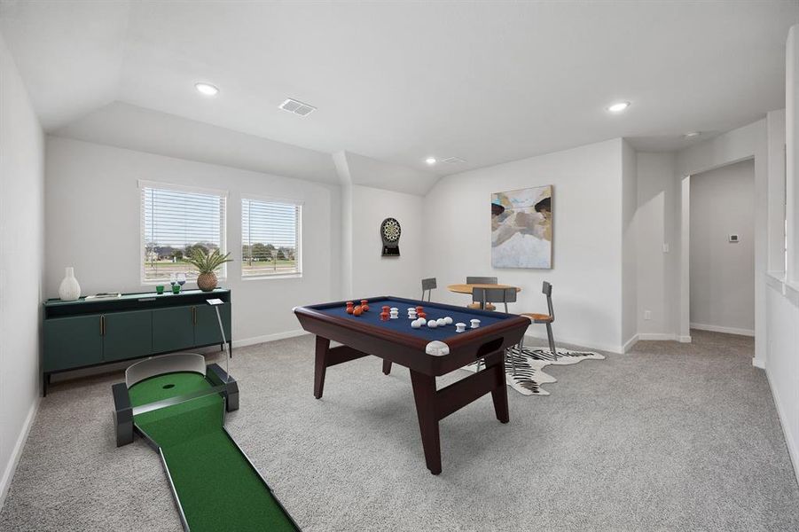 Game Room in the Masters home plan by Trophy Signature Homes – REPRESENTATIVE PHOTO