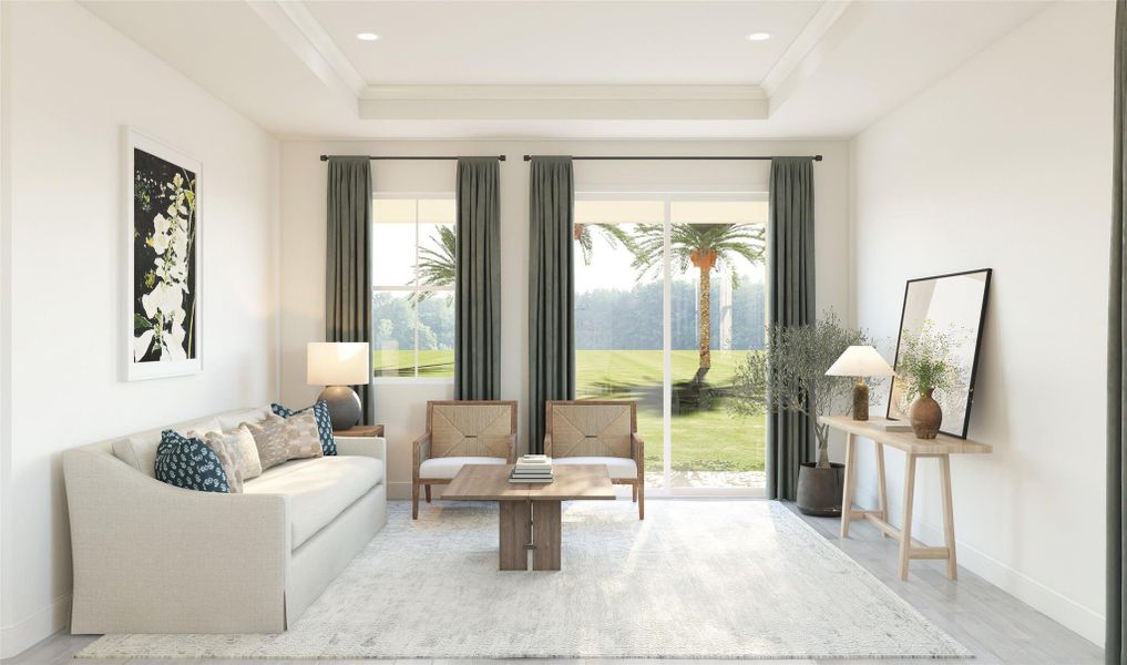 Cozy great room (*Artist rendering used for illustration purposes only.) Cozy great room (*Artist rendering used for illustration purposes only.)