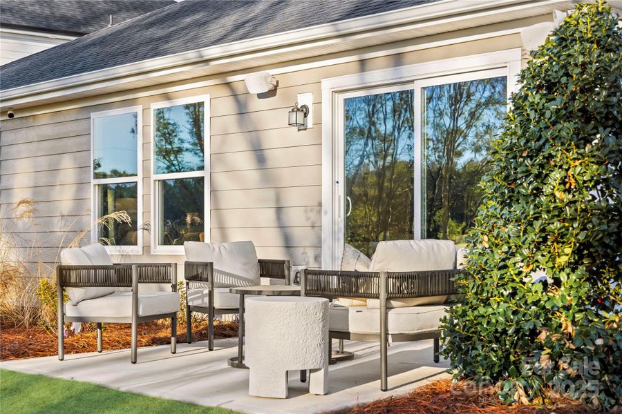 Exterior details and patio area of a home in Sheffield, Indian Trail (Image 2). Exterior details and patio area of a home in Sheffield, Indian Trail (Image 2).