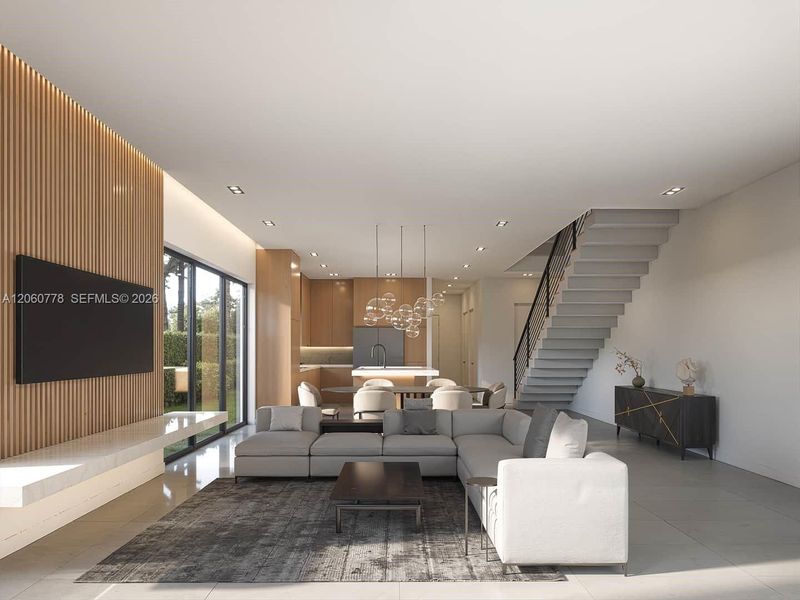 Furnished interior view inside a new home in , Miami (Image 6).