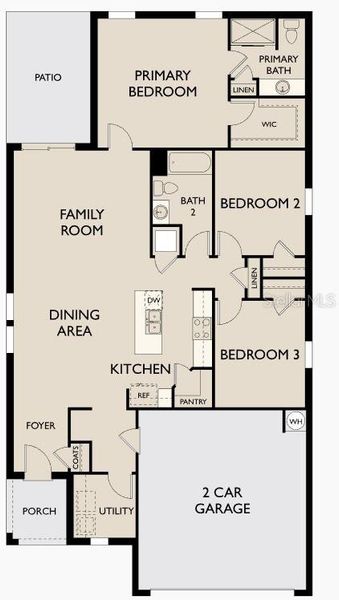 2D floor plan layout of this home in , Kissimmee, FL (Image 2).