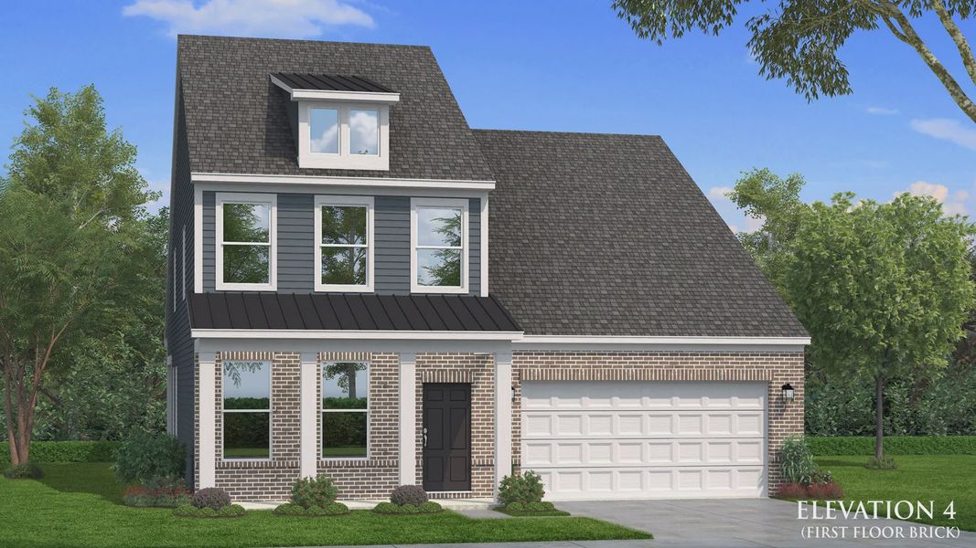 Representative exterior photo of a completed home built from the Ansley by DRB Homes in Weavers Pointe, Zebulon, NC (Image 16).