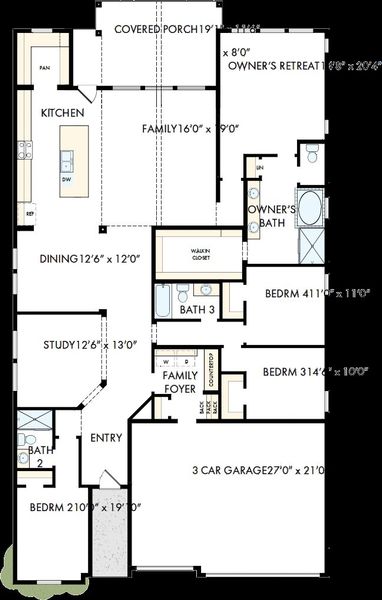 2D floor plan layout of this home in Meridiana - Ascent Collection, Manvel, TX (Image 2). 2D floor plan layout of this home in Meridiana - Ascent Collection, Manvel, TX (Image 2).