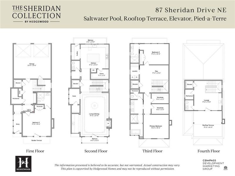 2D floor plan layout of this home in The Sheridan Collection at Delmont, Atlanta, GA (Image 6).