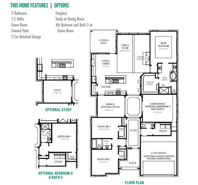 2D floor plan layout of this home in The Highlands, Porter, TX (Image 3).