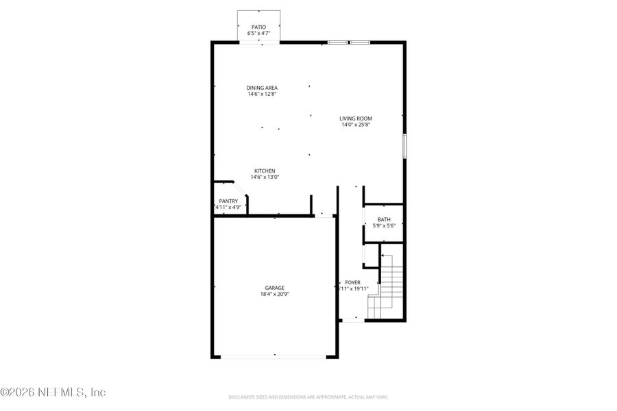 2D floor plan layout of this home in Ravenswood Village, St. Augustine, FL (Image 6).