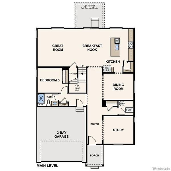 2D floor plan layout of this home in Red Barn Meadows, Mead, CO (Image 3).