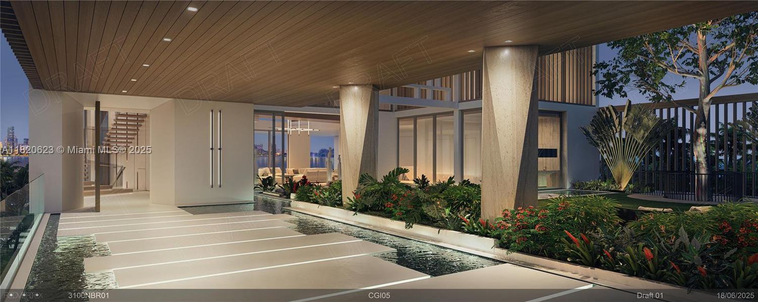 Furnished interior view inside a new home in , Miami Beach (Image 6).