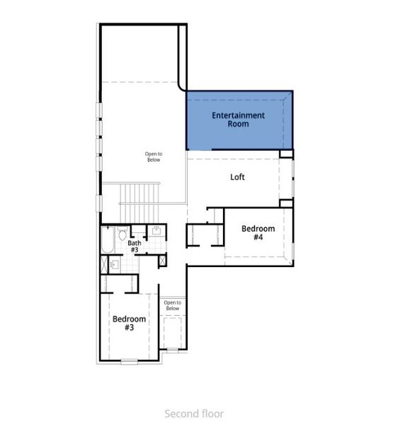 2D floor plan layout of this home in Sandbrock Ranch: 45ft. lots, Aubrey, TX (Image 4). 2D floor plan layout of this home in Sandbrock Ranch: 45ft. lots, Aubrey, TX (Image 4).