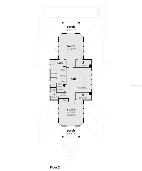 2D floor plan layout of this home in , Ponce Inlet, FL (Image 4). 2D floor plan layout of this home in , Ponce Inlet, FL (Image 4).