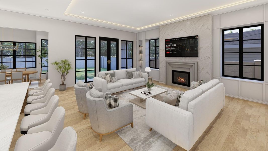 Large Living room with plenty of space to host.Rendering, final product may very Large Living room with plenty of space to host.Rendering, final product may very
