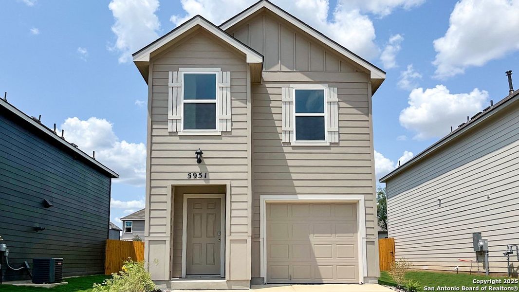 Front exterior of a new home in Blue Ridge Ranch, San Antonio, TX, highlighting curb appeal (Image 19). Front exterior of a new home in Blue Ridge Ranch, San Antonio, TX, highlighting curb appeal (Image 19).