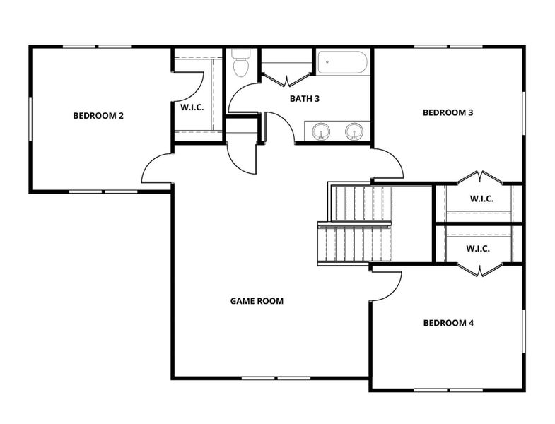 2D floor plan layout of this home in Hallimore Ranch, Rosenberg, TX (Image 4).