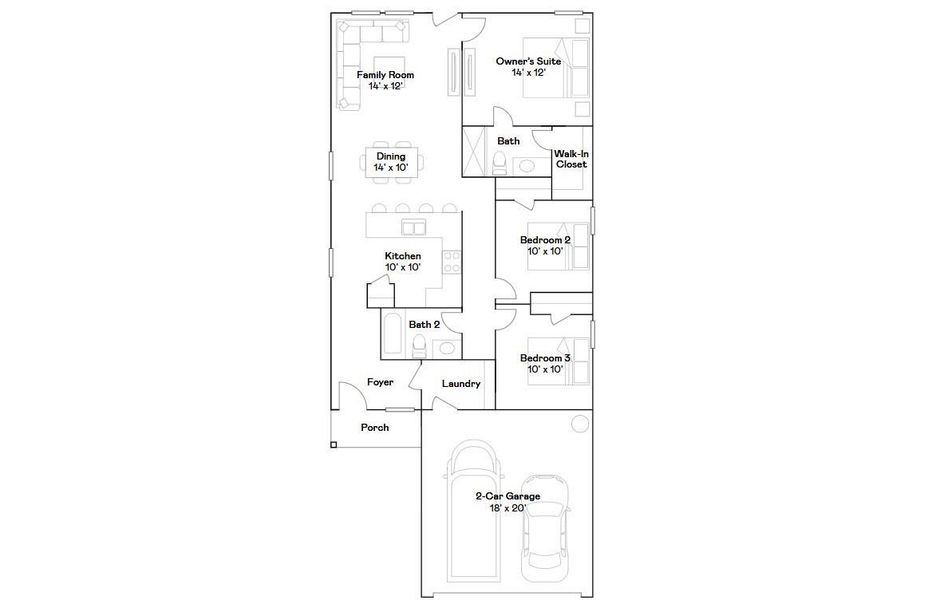 2D floor plan layout of this home in Timbers Edge, Splendora, TX (Image 3).