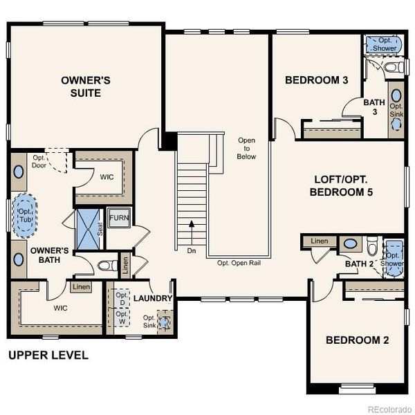 2D floor plan layout of this home in Trails at Smoky Hill, Parker, CO (Image 3).