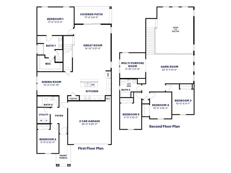 2D floor plan layout of this home in Zanjero Pass, Waddell, AZ (Image 4).