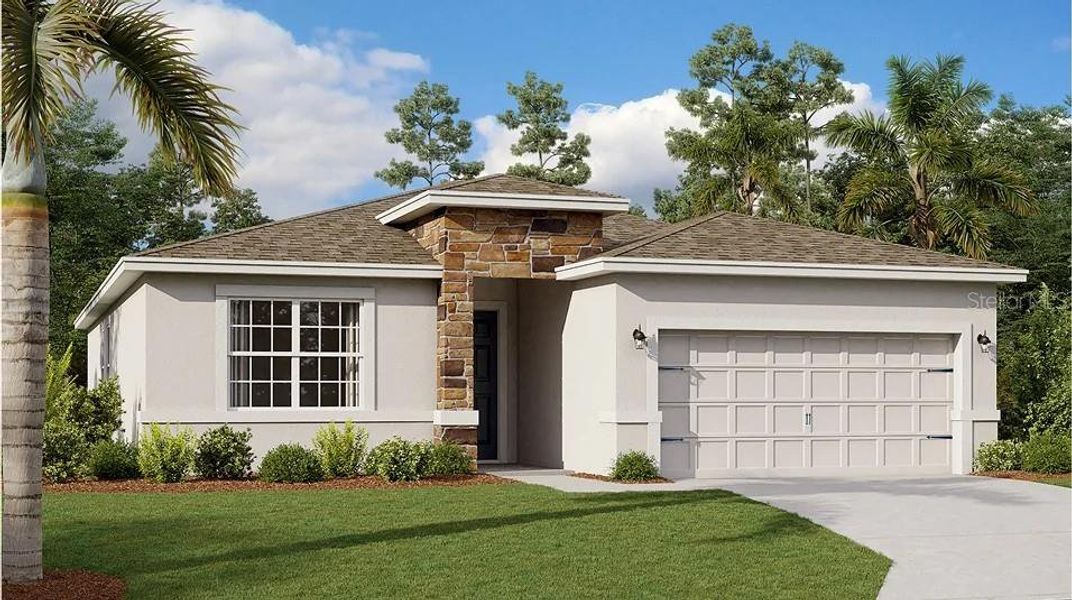 Front exterior of a home in the Wynnstone: Estate Key Collection community, located in Davenport, FL (Image 14).