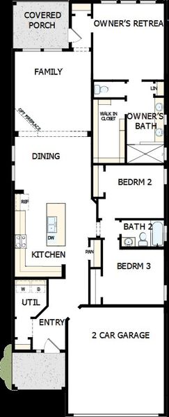 2D floor plan layout of this home in South Brook, Leander, TX (Image 6).