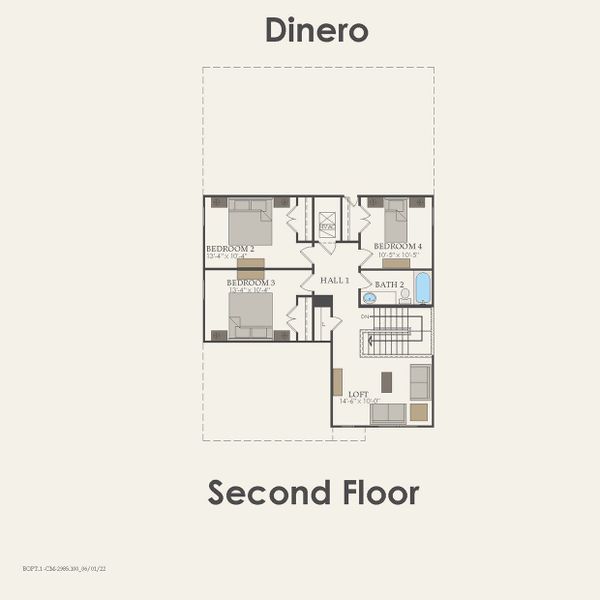 2D floor plan layout for the Dinero by Centex in Pinara Pines, Conroe, TX (Image 3). 2D floor plan layout for the Dinero by Centex in Pinara Pines, Conroe, TX (Image 3).