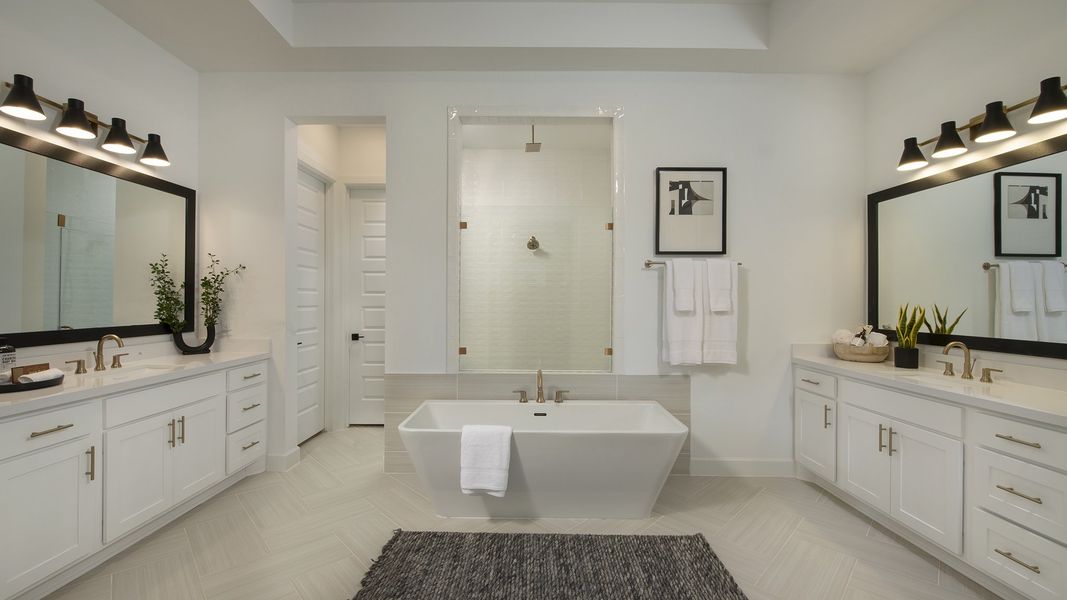 Representative furnished interior of a home built from the 3478W by Perry Homes in Lakes of Cane Island, Katy (Image 6).