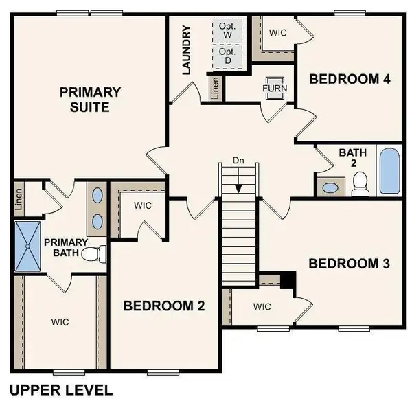 2D floor plan layout of this home in The Ridge at Twin Rivers, Covington, GA (Image 3).