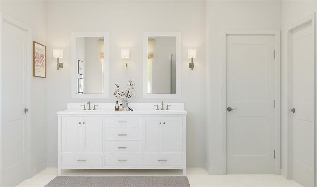 Double sinks in primary bath (*Rendering used for illustration purposes only.)