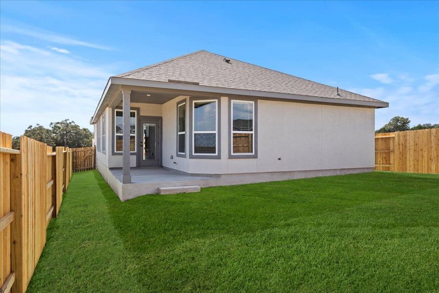 Exterior details and patio area of a home in Meyer Ranch, New Braunfels (Image 4). Exterior details and patio area of a home in Meyer Ranch, New Braunfels (Image 4).