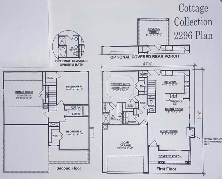 Floor plan of the 2296. Primary bedroom on the main level and a large open living space! Great for entertaining friends and family.