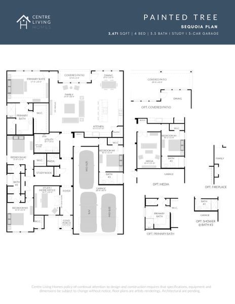 2D floor plan layout of this home in Painted Tree Lakeside, McKinney, TX (Image 5). 2D floor plan layout of this home in Painted Tree Lakeside, McKinney, TX (Image 5).