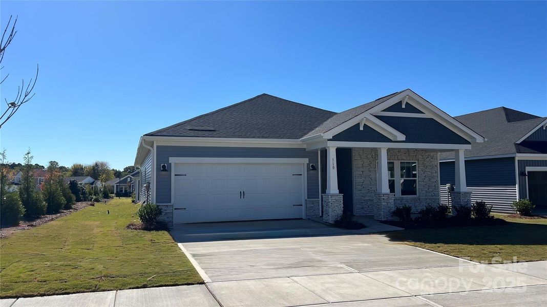 Front exterior of a new home in Oxford Station, Salisbury, NC, highlighting curb appeal (Image 1).