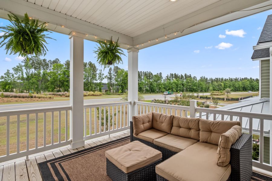 Exterior details and patio area of a home in Sweetgrass at Summers Corner, Summerville (Image 25).