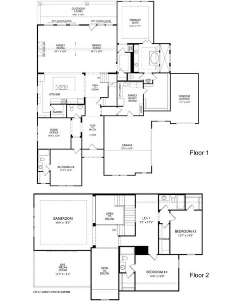 2D floor plan layout of this home in Hilltop Ranch, Leander, TX (Image 4).