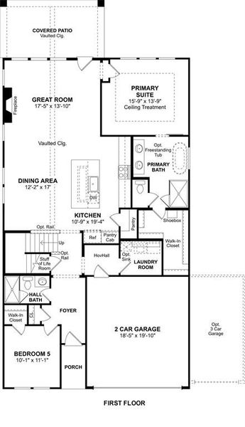 2D floor plan layout of this home in Heritage Ranch, Sherman, TX (Image 3).