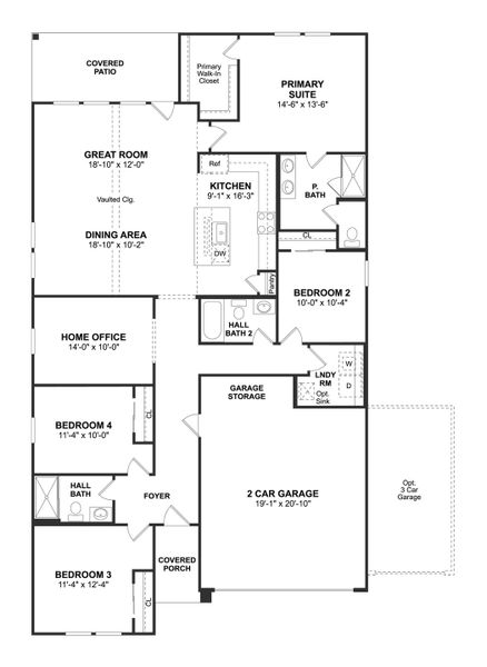 2D floor plan layout for the Passionflower II by K. Hovnanian® Homes in Aspire at River Ranch Trails, Dayton, TX (Image 3). 2D floor plan layout for the Passionflower II by K. Hovnanian® Homes in Aspire at River Ranch Trails, Dayton, TX (Image 3).