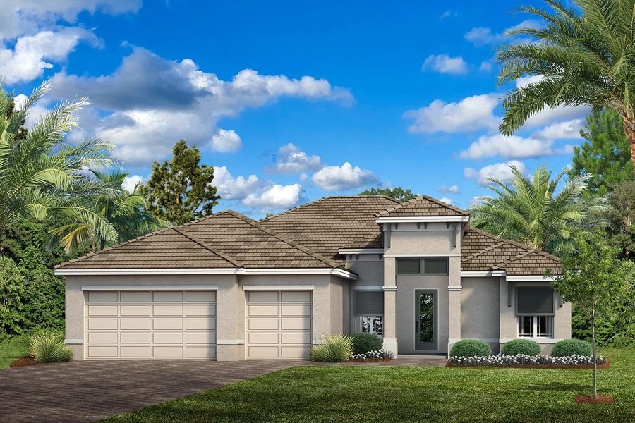 Front exterior of a home in the Gran Place community, located in Venice, FL (Image 3). Front exterior of a home in the Gran Place community, located in Venice, FL (Image 3).