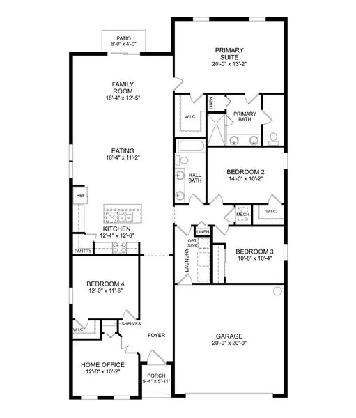 2D floor plan layout of this home in Beresford Woods, Deland, FL (Image 2). 2D floor plan layout of this home in Beresford Woods, Deland, FL (Image 2).