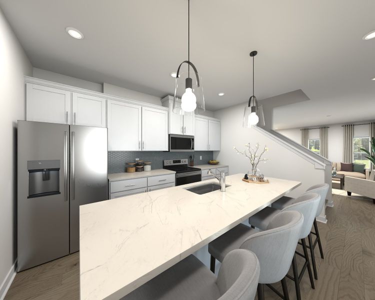 Furnished interior view inside a new home in Greystone - Vista Townhomes, Smyrna (Image 3).