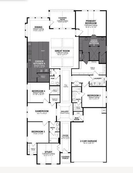 2D floor plan layout of this home in Ellwood, Iowa Colony, TX (Image 2).