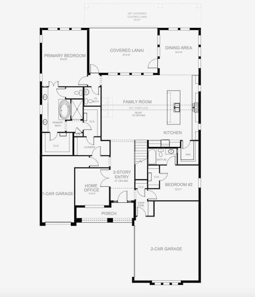 2D floor plan layout of this home in Southern Hills 65', Brooksville, FL (Image 5).