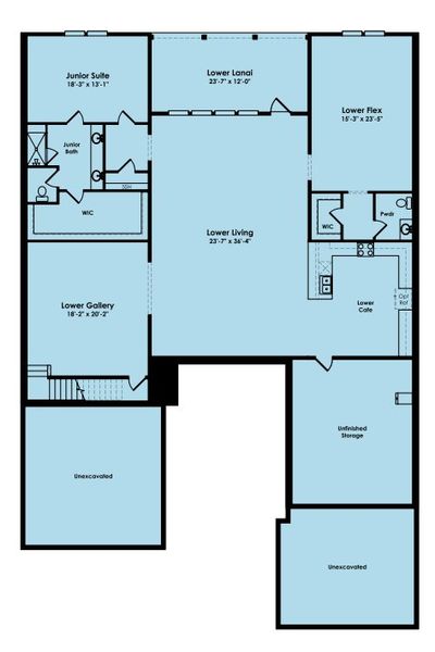 2D floor plan layout of this home in Cresswind at Spring Haven, Newnan, GA (Image 5).