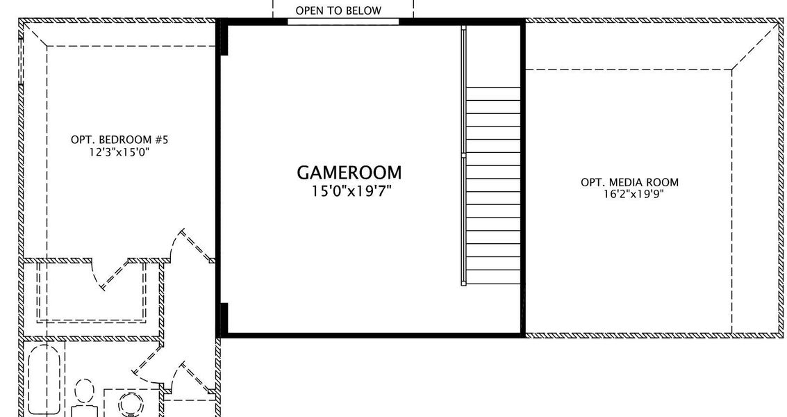 2D floor plan layout of this home in The Highlands - 65', Porter, TX (Image 5).