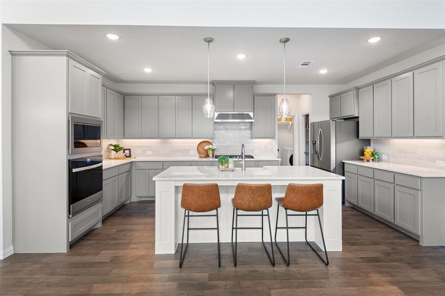 Furnished interior view inside a new home in , Oak Point (Image 8). Furnished interior view inside a new home in , Oak Point (Image 8).