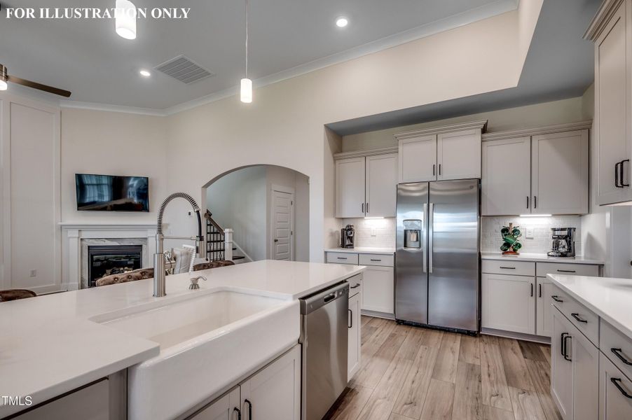 Fullerton kitchen and fireplace-ink Fullerton kitchen and fireplace-ink