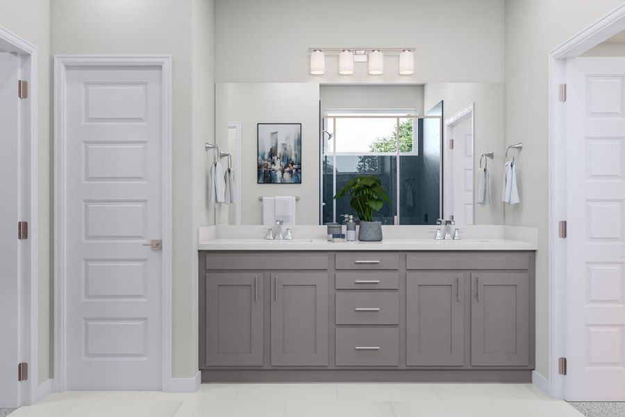 Furnished interior view inside a new home in Terrace Collection at Heritage, Dripping Springs (Image 12).