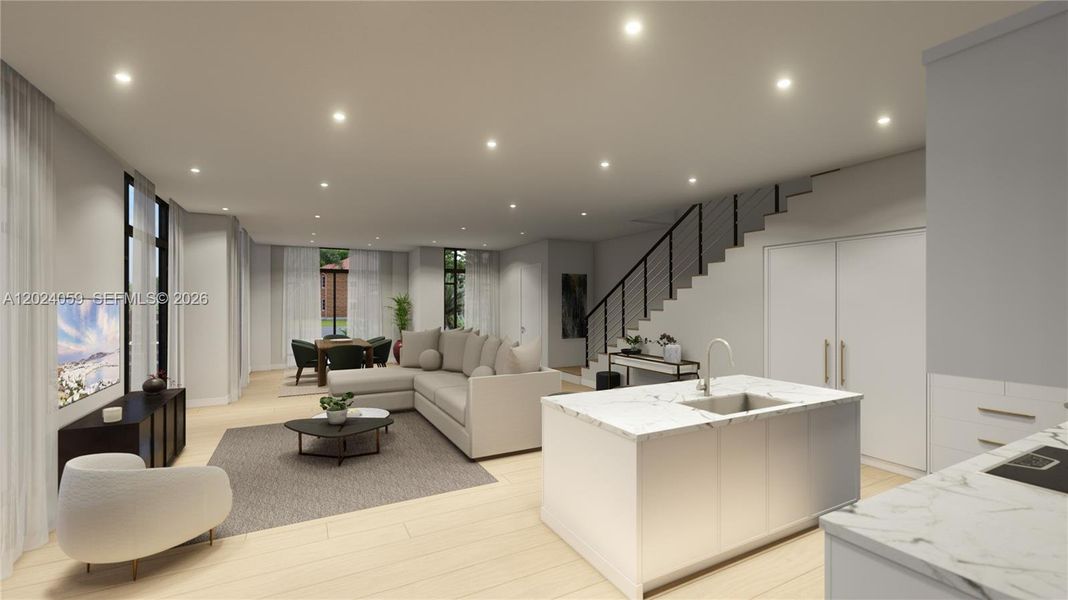 Furnished interior view inside a new home in , Miami (Image 6).