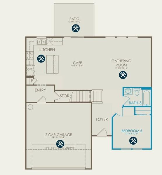 2D floor plan layout of this home in Overland, Locust Grove, GA (Image 5).