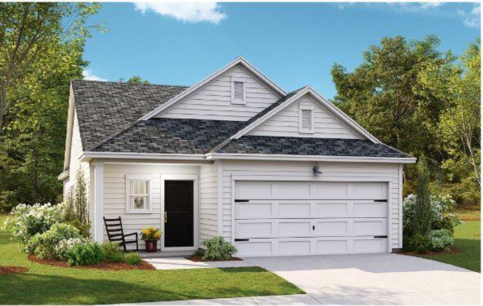 Front exterior of a new home in Horizons at Summers Corner | 55+, Summerville, SC, highlighting curb appeal (Image 1). Front exterior of a new home in Horizons at Summers Corner | 55+, Summerville, SC, highlighting curb appeal (Image 1).