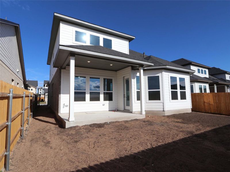 Exterior details and patio area of a home in Estancia West, Manchaca (Image 3). Exterior details and patio area of a home in Estancia West, Manchaca (Image 3).