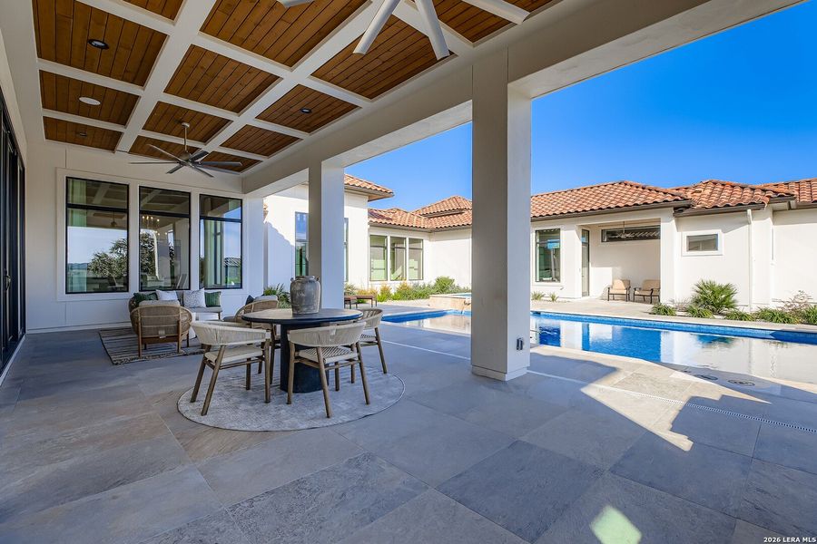 Exterior details and patio area of a home in Pecan Springs, Boerne (Image 3).